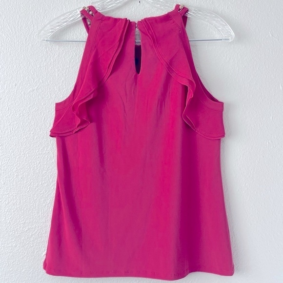 WHITE HOUSE BLACK MARKET  Pink Bead-Detail  Tank Sleeveless Blouse size XSP - Picture 5 of 6